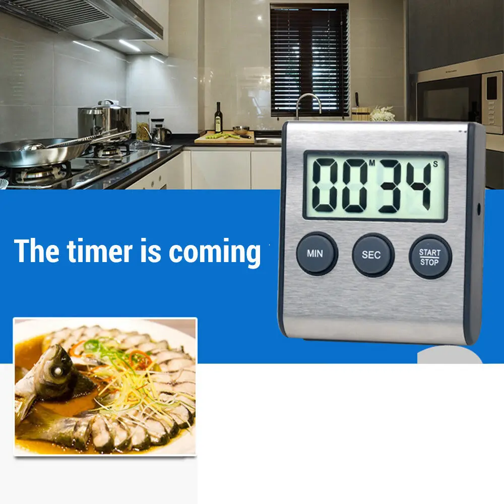 1 шт. кухонный таймер цифровой хронометр ЖК экран сигнализация с магнитом часы