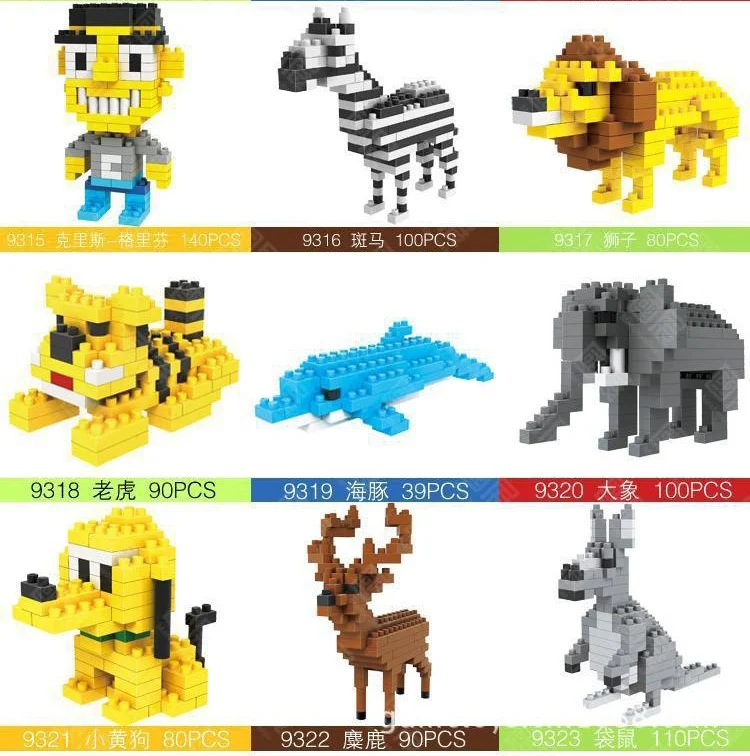 LOZ Блоки Туалет Микро Животных Маленькие &quotКирпичики&quot Змея Алмазные