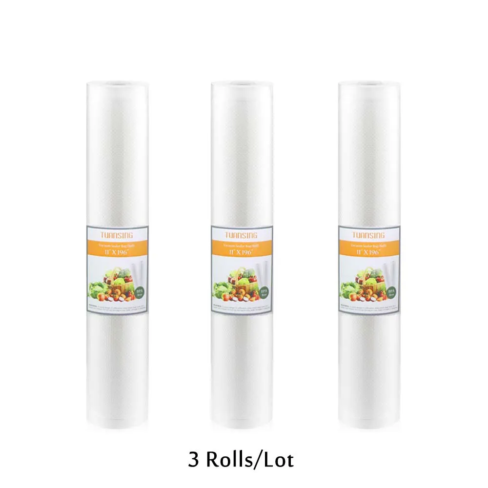 28cmX500cm 3rolls TUANSING 3 рулонов/лот Кухня вакуумные упаковочные пакеты для вакуумного упаковщика Еда свежие вакуумные пакеты для хранения из полиамида 12/15/20/25/28 см* 500 см - Цвет: 28cmX500cm 3rolls