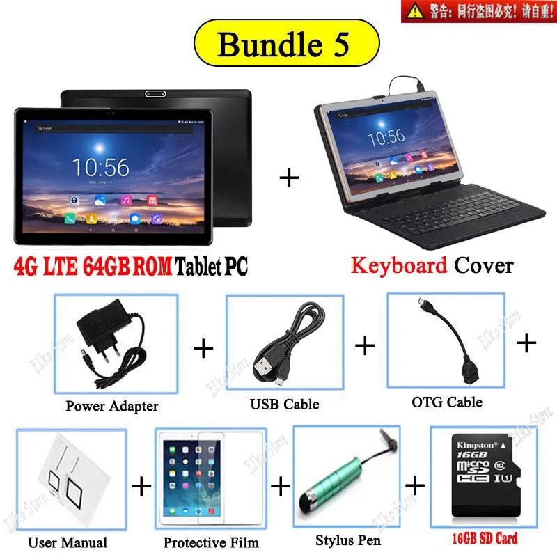 4G LTE 64G Keyboard Новинка 2.5D Закаленное стекло 10 дюймов планшетный ПК Android 8,0 OS 1280*800 ips Восьмиядерный 4G LTE gps WiFi/Bluetooth - Комплект: 4G LTE 64G Keyboard