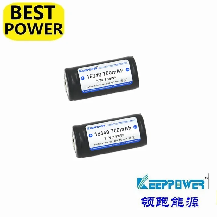 Аккумуляторная батарея Keeppower 16340 2 шт. 700 мА · ч 3 7 В 59 Вт/ч оригинальная P1634C|battery
