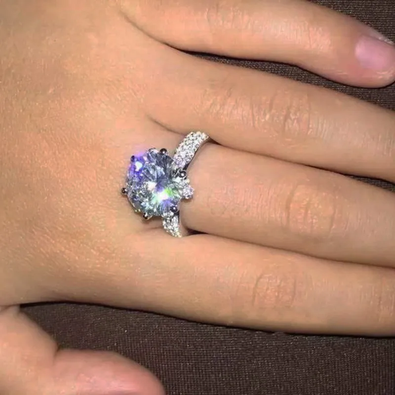 Модные ювелирные изделия модные с цветком 3ct AAAAA цирконий cz обручальные кольца