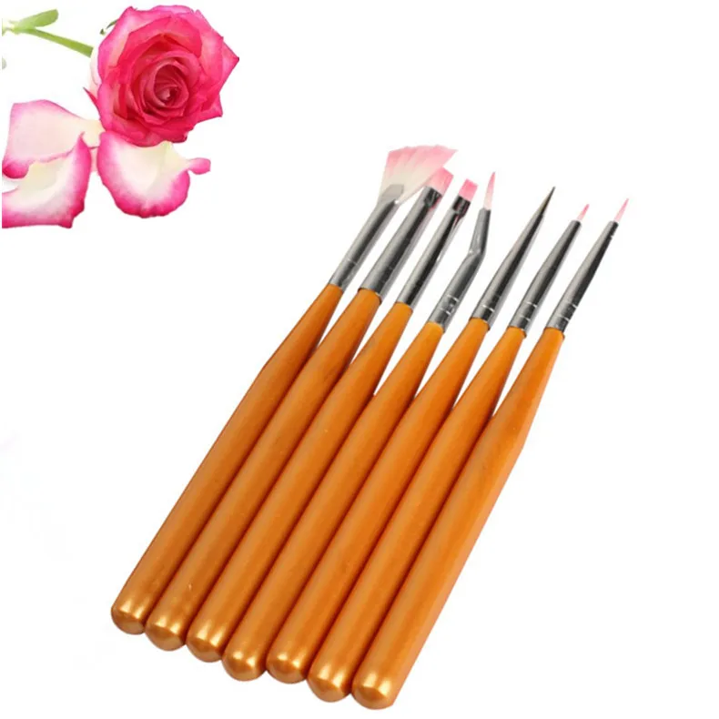 

Professional Beauty Care 7PCS Nail Art Design Acrylic Drawing Painting Pen Nail Polish Brush Tool DIY