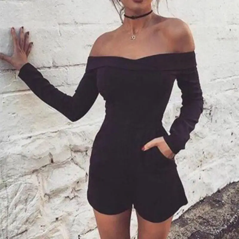 Женские праздничные мини комбинезон Дамы Стройный Slash Средства ухода за кожей