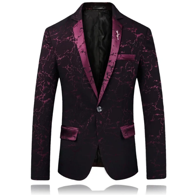 Spring Male Fashion Blazer Commerce Casual Slim Fit Prom Dress Stage Wear Blazers Suit Jacket | Мужская одежда