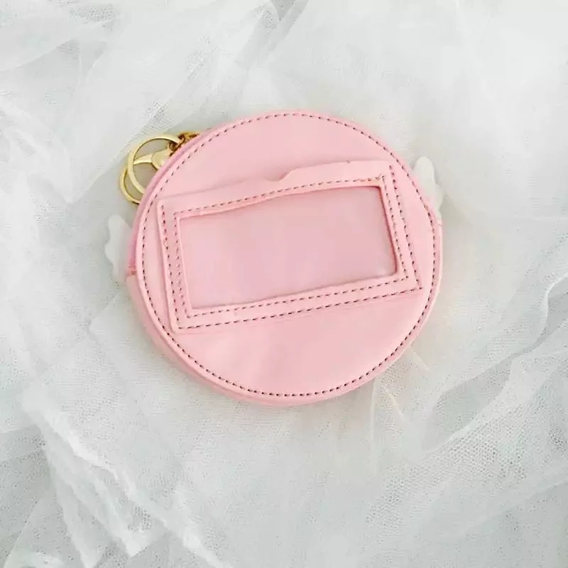 Аниме Card Captor COS Сакура стильная футболка с изображением персонажей видеоигр корейские повседневные круглый кошелек звезды крылья розовый Кошельки для девочек подарок на день рождения