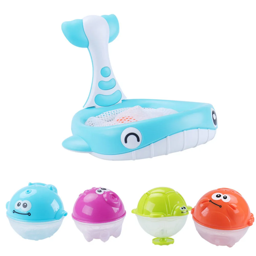 Рыболовная сетевая сумка 2 в 1 детская игрушка для купания шар стрельбы душ с