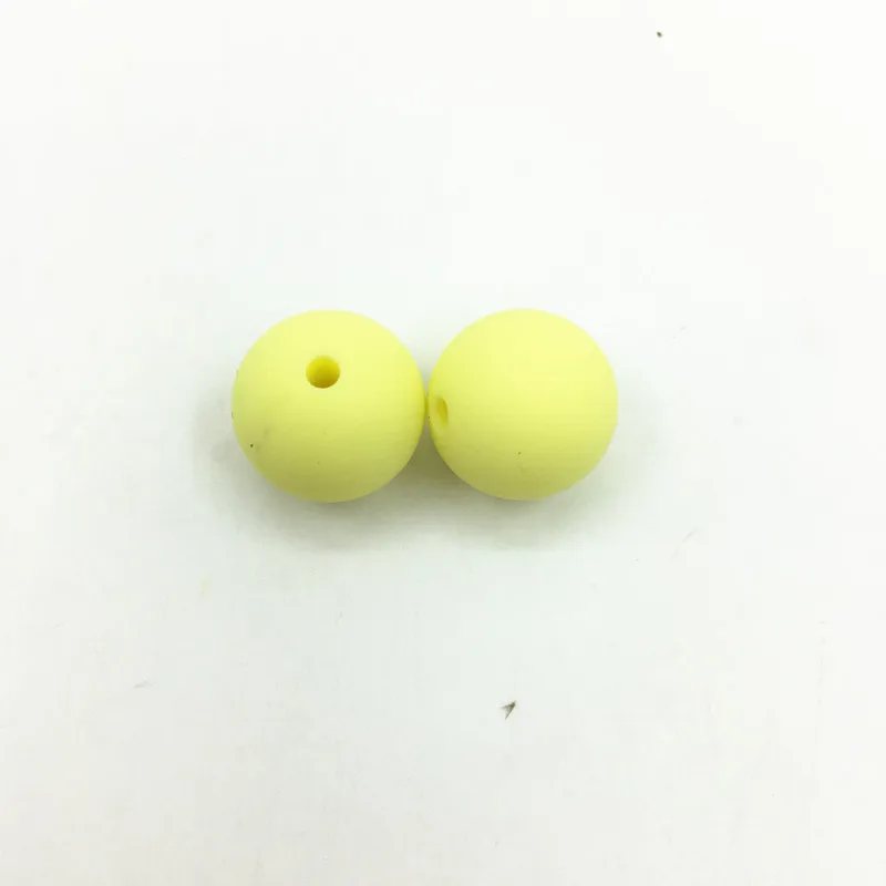baby yellow Новые Силиконовые Круглые бусины для прорезывания зубов 15 мм оптом детские бусины для прорезывания зубов пищевые бусины из силиконовой резины Силиконовые бусины для прорезывания зубов - Цвет: baby yellow