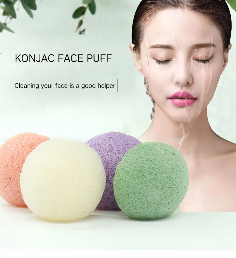 1 шт. удаление макияжа Konjac Губка косметический спонж губка для очистки лица Натуральный аморфофаллюс коньяк приспособление для очистки лица промывочный флутер CW31