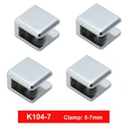 8 шт.лот K104-7 квадратной формы хромированные стеклянные зажимы из цинкового сплава Опорные кронштейны для стеклянной доски 5-7 мм