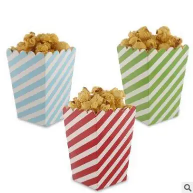 24 шт пасайон шеврон попкорн коробки Кино Домашний Декор день рождения коробка