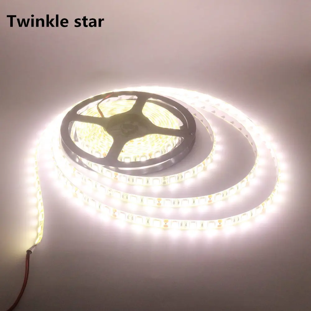 

led strip light smd 5050 4000k 300led 5m waterproof ip65 dc 12v cool nature white flexible led tape rope dropshipping