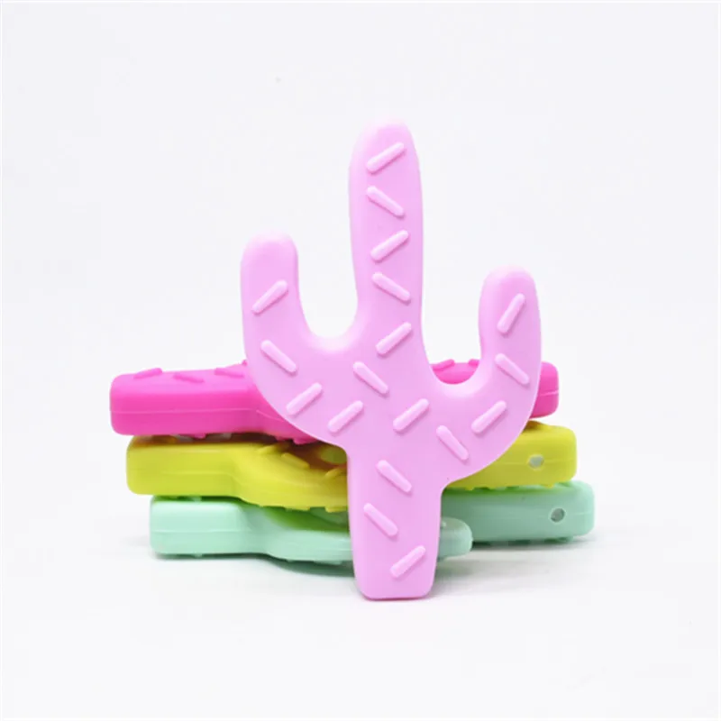 Pale Pink 1 предмет кактус силиконовый Прорезыватель для зубов зубные кольца для детей мягкие силиконовые бусины безопасные игрушки для сделай своими ругами слингобусы Прорезыватель для зубов в форме кактуса - Цвет: Pale Pink