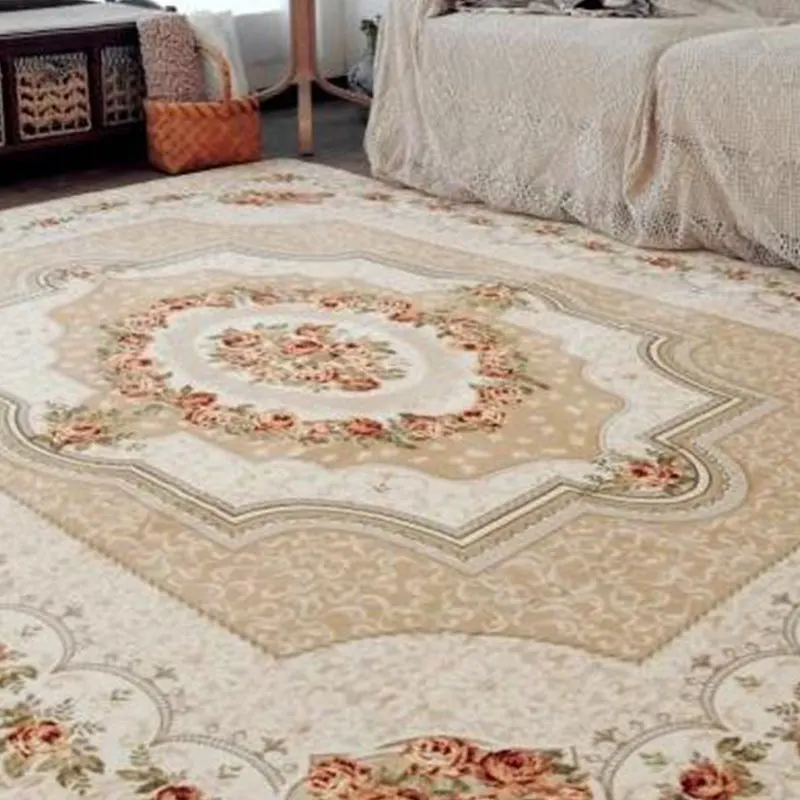 Rose Beige Прямоугольный ковер, коврик для пола, европейский стиль, коврики для гостиной, дивана, дома, современные, с рисунком, Нескользящие, Цветочный, мягкий, прикроватный, розовый - Цвет: Rose Beige