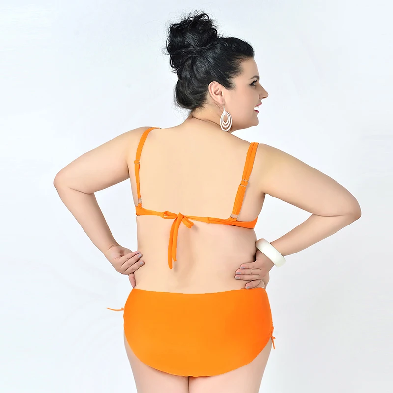 Мягкий плюс размер бикини женщин купальники купальник большой купальный костюм плавать одежда для пляжа