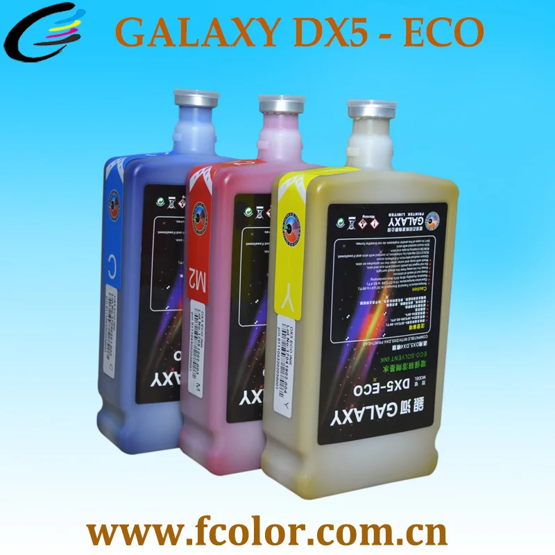 Эко растворимые чернила для струйной печати DX4 Dx5 Dx7 печатающая головка Galaxy