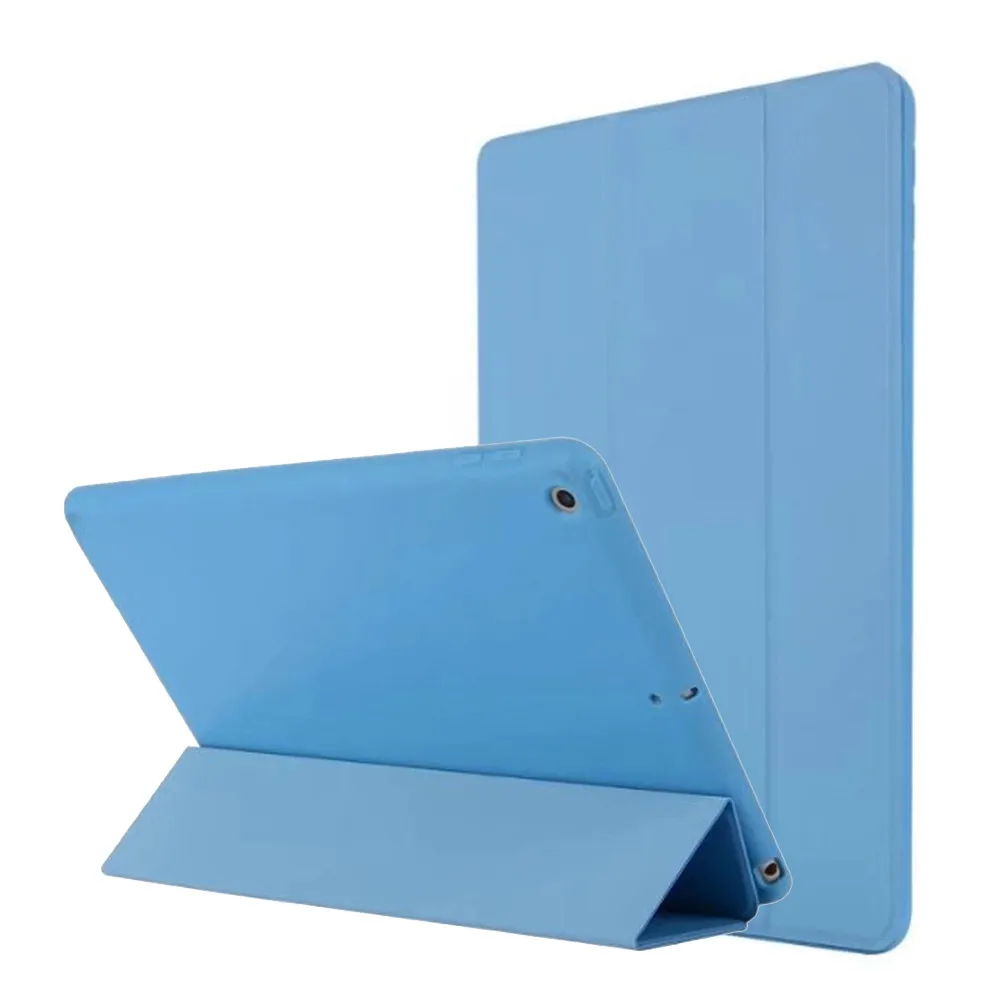Light Blue Чехол для нового iPad 9,7 дюймов модель выпуска A1822 A1823 A1893A1954 Мягкая силиконовая Нижняя крышка из искусственной кожи, умный чехол с функцией автоматического сна - Цвет: Light Blue