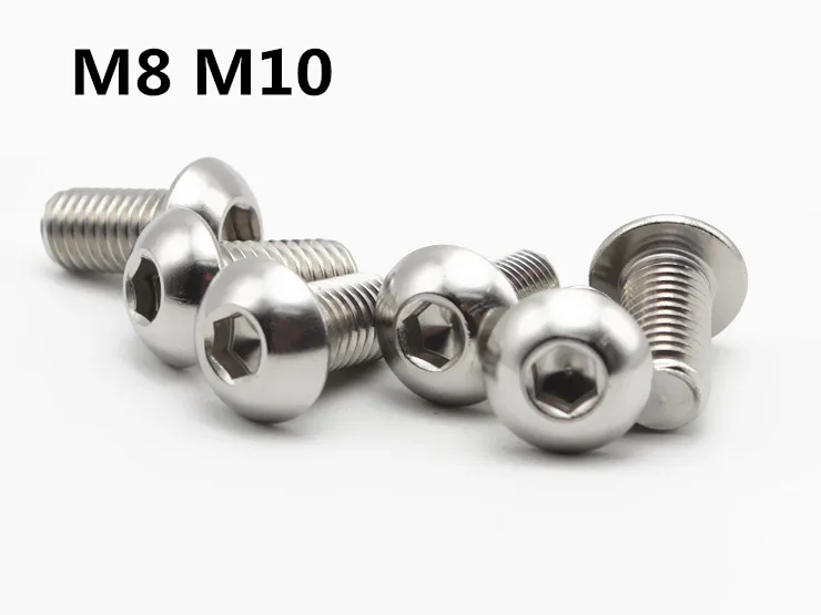 

M8 M10 Round Inner Hex Head Machine Screws 304 Stainless Steel Mushroom Hexagon Button Head Bolt Screw ISO7380