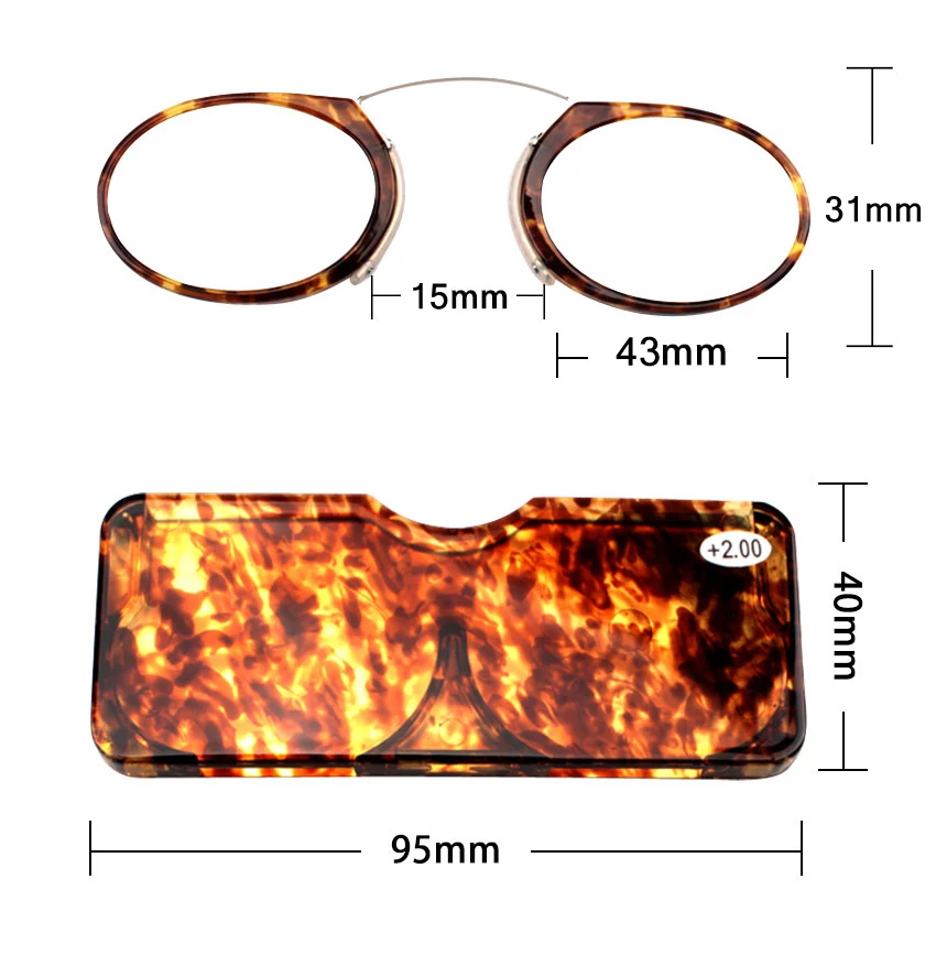 

WEARKAPER Retro Nose Resting Pinching Portable Reading Glasses Wallet Eyeglass With Box Prescription Eyewear Degree 1.0 To 3.5