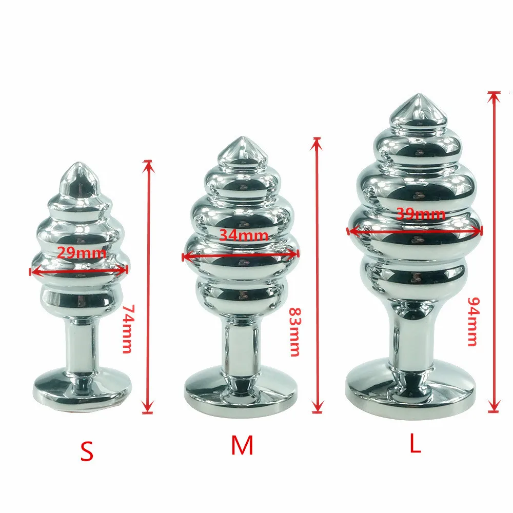 ANAL PLUG Stainless Steel Butt Plug Anal Massager Spiral Beads Stimulation Thread Anus Sex Toy for Adult Men and Women | Красота и