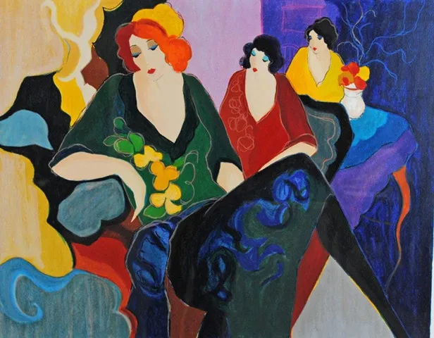 free shipping abstract figures women color scenery oil painting canvas prints printed on wall art decoration picture | Дом и сад