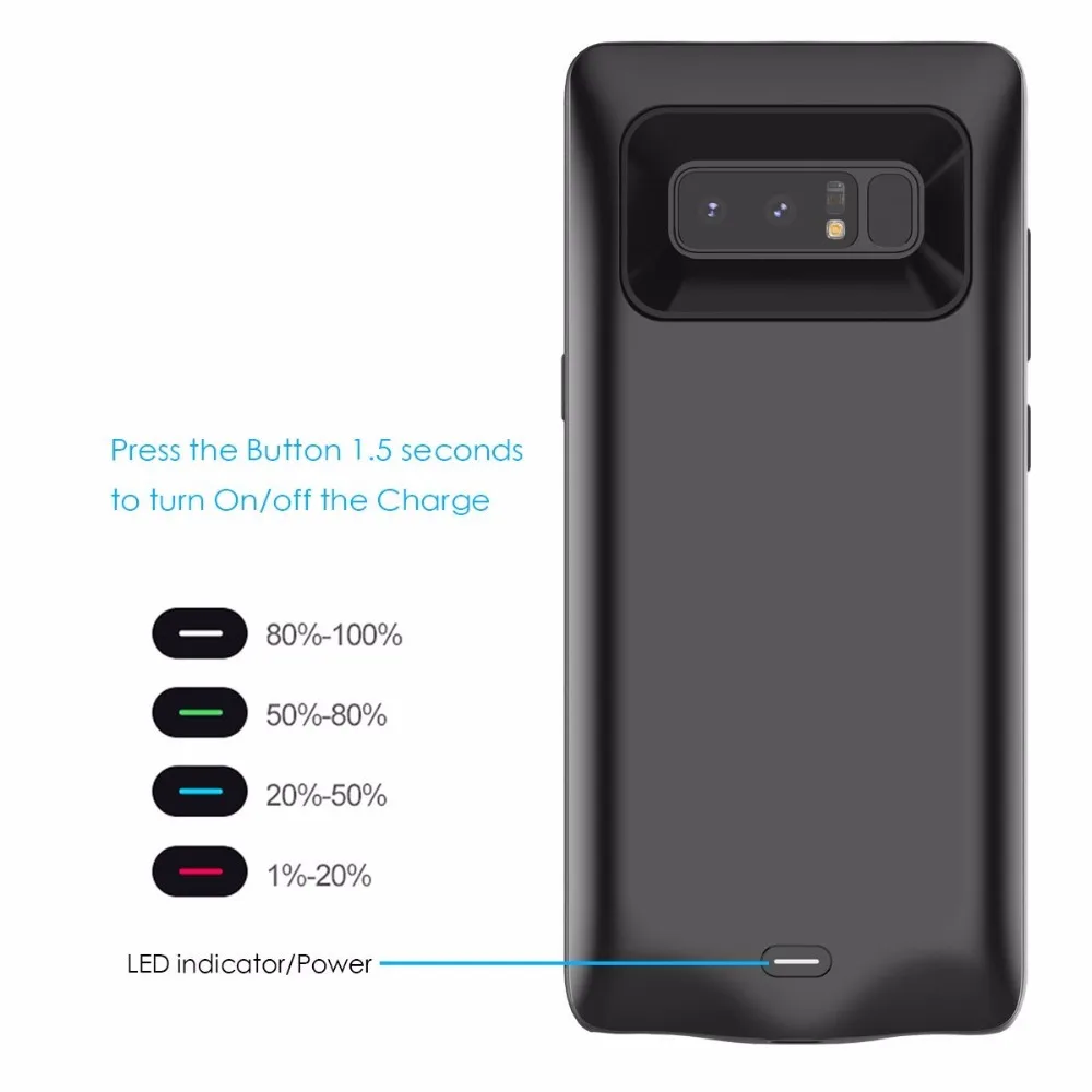 UL 5000/5500 мАч чехол для аккумулятора для Galaxy Note 9 Внешний Аккумулятор Чехол для зарядки для samsung Galaxy Note 8 9 чехол для зарядного устройства