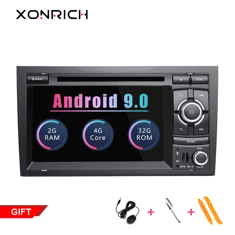 Quad Core 2 Din Android 9.0 AutoRadio Car Multimedia Player For Audi A4 B6 B7 Seat Exeo S4 RS4 Navigation GPS DVD2+32GB | Автомобили и