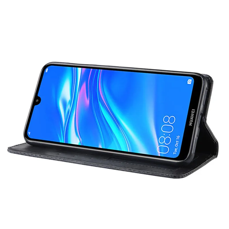 Для Huawei Y7 2019 чехол Магнитный-книжка в стиле ретро из искусственной кожи Подставка