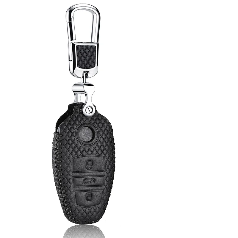 BLACK LUCKEASY Высокое качество Smart Key Keyless удаленный вход Fob чехол с брелок для Фольксваген Touareg - Название цвета: BLACK