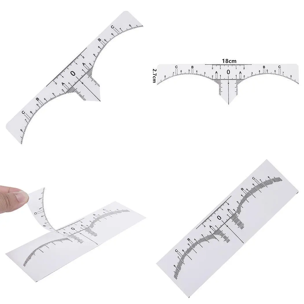 Одноразовая бровь лоб линейка Microblading липкая для измерения прозрачная | Красота и