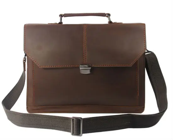 Винтаж портфолио мужчины кожаный портфель сумка деловая натуральная кожа