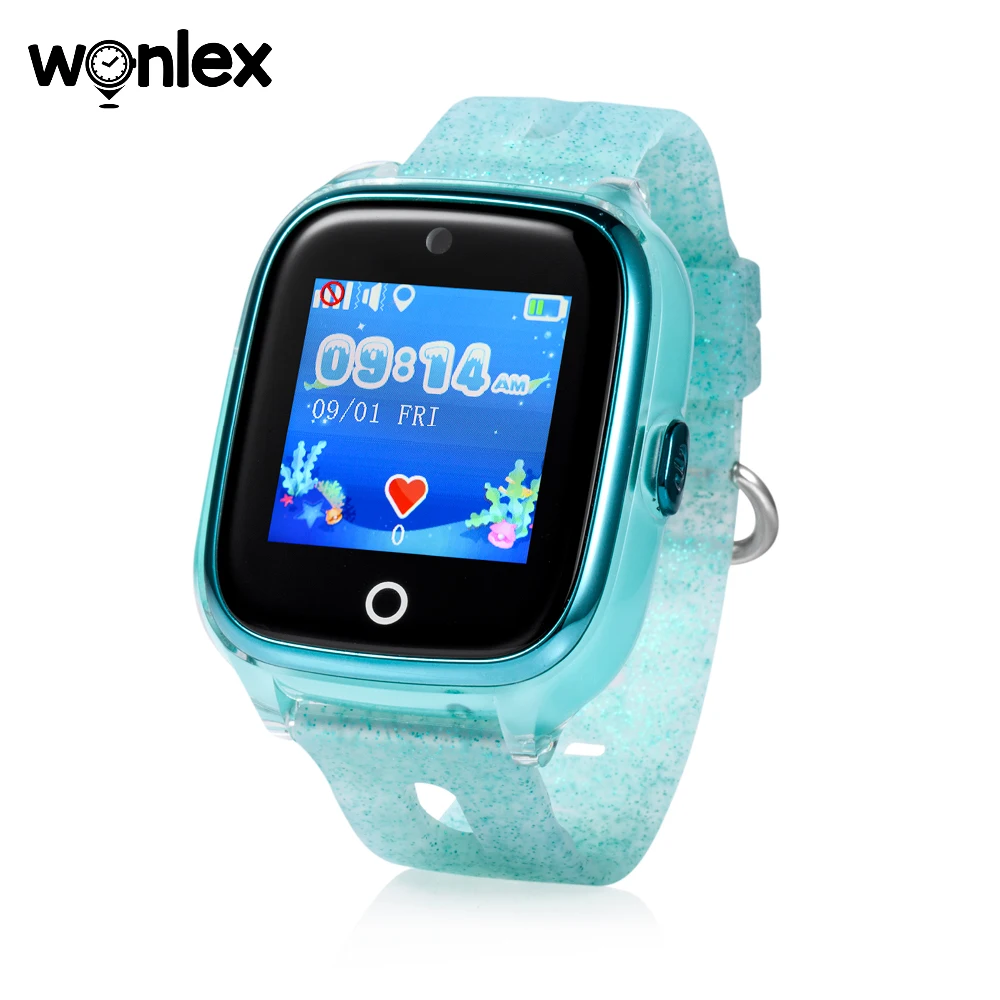 KT01WIFI-Green Wonlex детские gps WiFi умные часы водонепроницаемые IP67 умные часы детские gps позиционирование SOS помощь анти-потеря seTracker поддержка микро чат - Цвет: KT01WIFI-Green