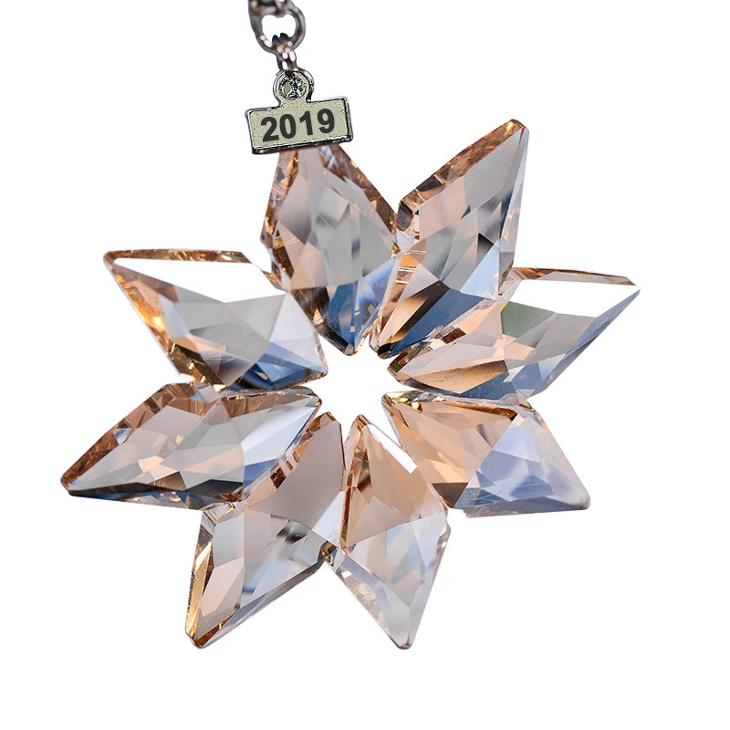 Новинка 2019 Рождественская подвесная стеклянная люстра в виде снежинки