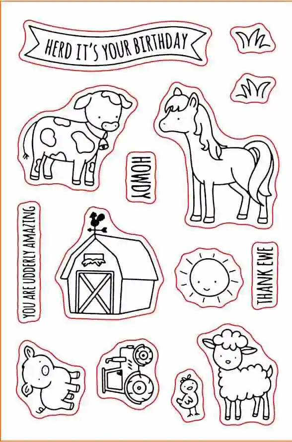 Picture 3 4*6inch Bee Elf Animals Forever Friend Woof Meow Sentences Transparent Clear Stamps for DIY Scrapbooking Paper Cards Crafts - Цвет: Picture 3