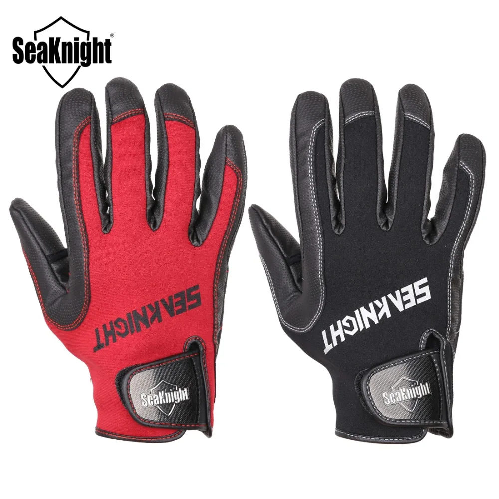 Перчатки для рыбалки SeaKnight SK02 из искусственной кожи 1 пара/лот X XL XXL неопреновые