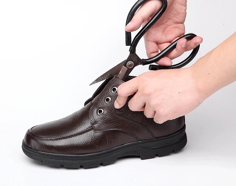 Новинка 2018 зимняя обувь мужские ботинки натуральная кожа шерсть внутри Горячая