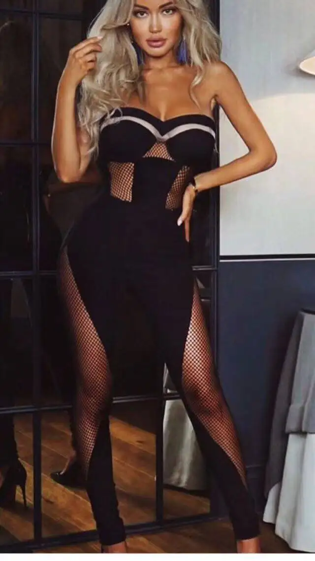 Одежда высшего качества черные узкие полной длины сетки выдалбливают Sexy район