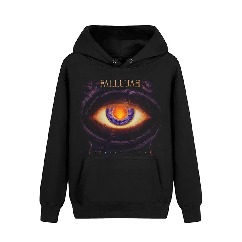12 Designs Fallujah Pollover Sweatshirt Nice Soft WarmRock Black Hoodies Punk Heavy Death Metal Sudadera Demon Eye Fleece