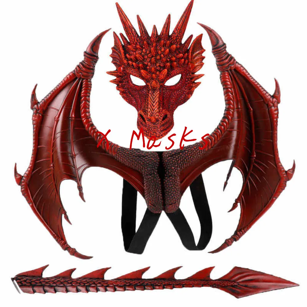 Вечерние костюмы с крылом дракона детские динозавров из латекса для