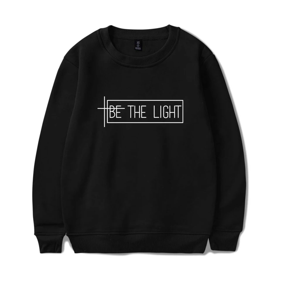 Фото Прямая покупка Толстовка Be The Light Print Женская/мужская одежда 2019 новая горячая
