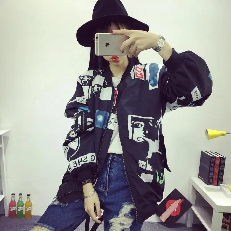 Kpop BIGBANG Южная Корея ulzzang GDragon с головой ветра BF Harajuku граффити буквы бейсбольное пальто любителей толстовка
