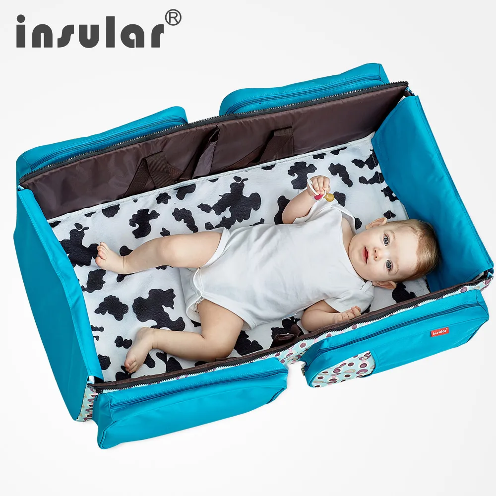 

Insular Multi-function Folding Portable Diaper Bag Bed Baby Nap Sleeping Moving Bed Bag Mother Baby Bag Baby Travel Infant Cot