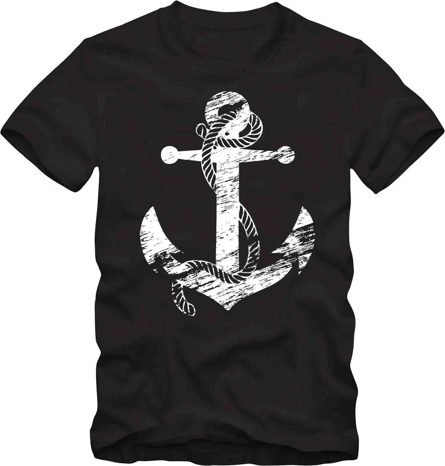 

2019 Hot sale T-Shirt With Anchor Motif Vintage Look Retro Look Rockabilly Captain Anchor