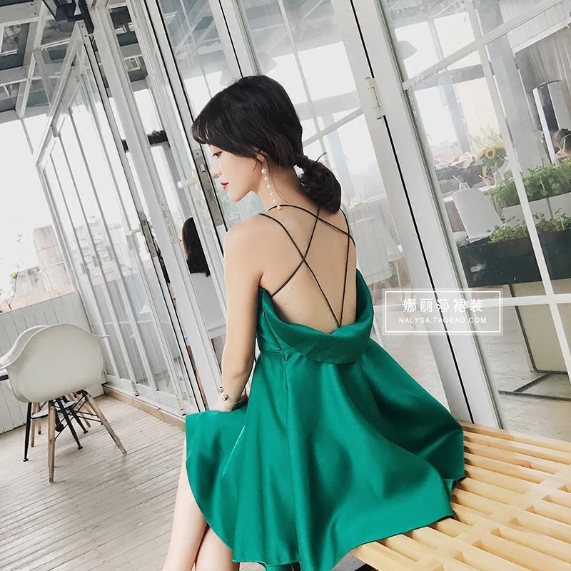 Женское облегающее платье на бретельках с открытой спиной повседневное пляжное