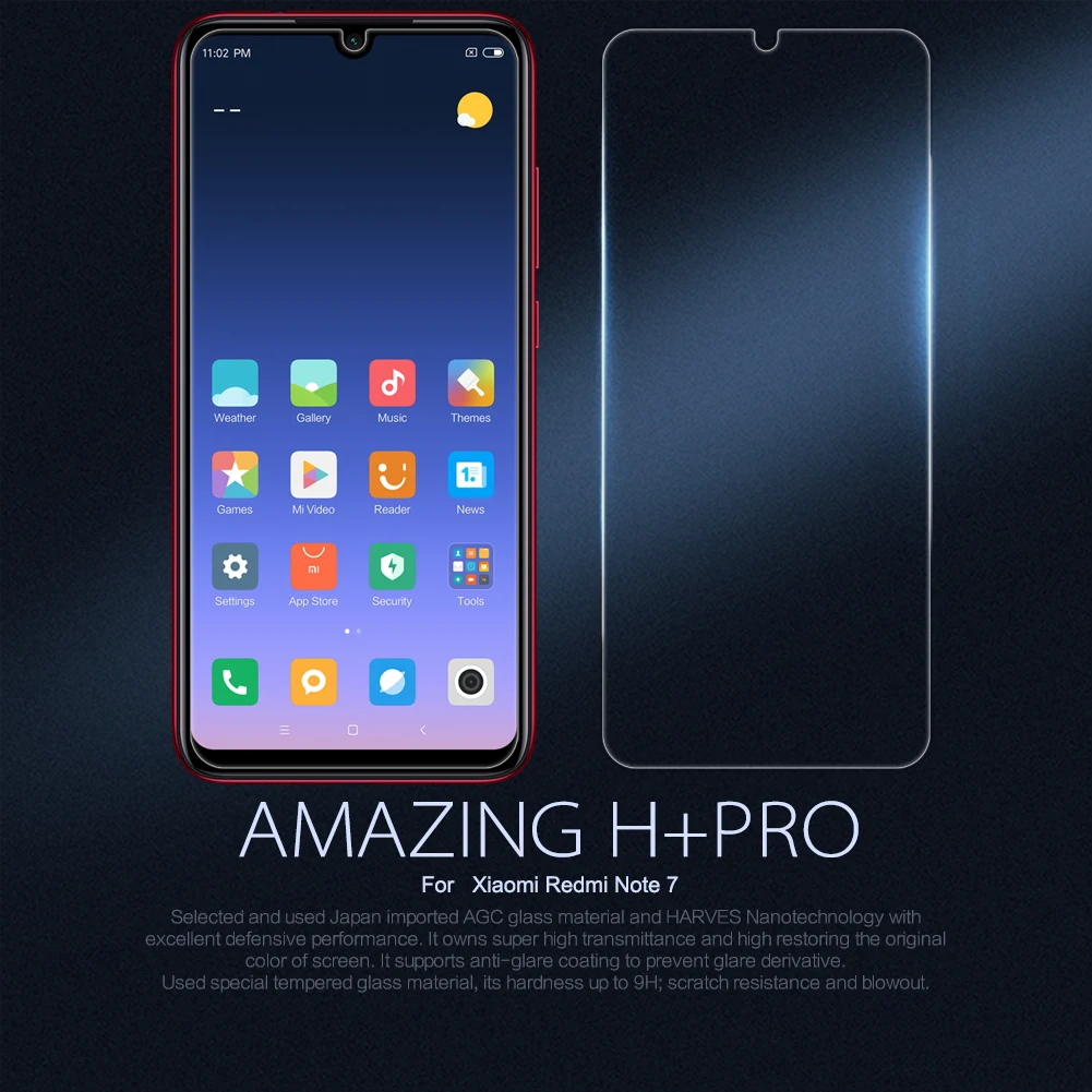Redmi Note 7 закаленное стекло Nillkin Amazing H+Pro 0,2 мм 2.5D Защитное стекло для экрана для Xiaomi Redmi Note 7 Pro 7S Note7 8 Pro