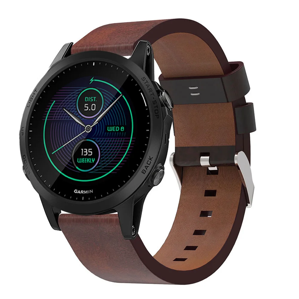 Ремешок из натуральной кожи для Garmin Forerunner 945 935 Смарт-часы запасной браслет ремешок для Garmin quatix 5 сапфир