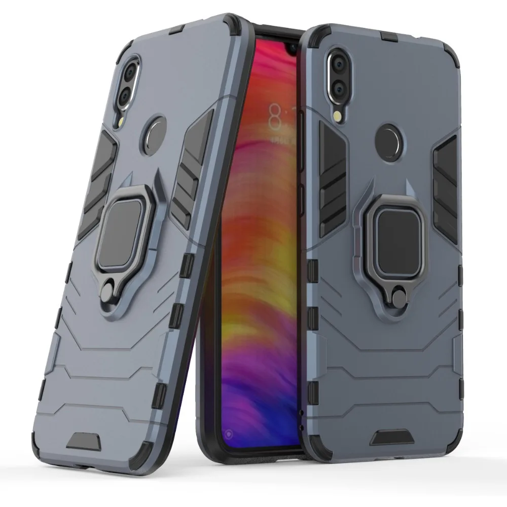 Кольцо стенд Гибридный Броня чехол для телефона Redmi NOTE 7 Силиконовый ТПУ + жесткий