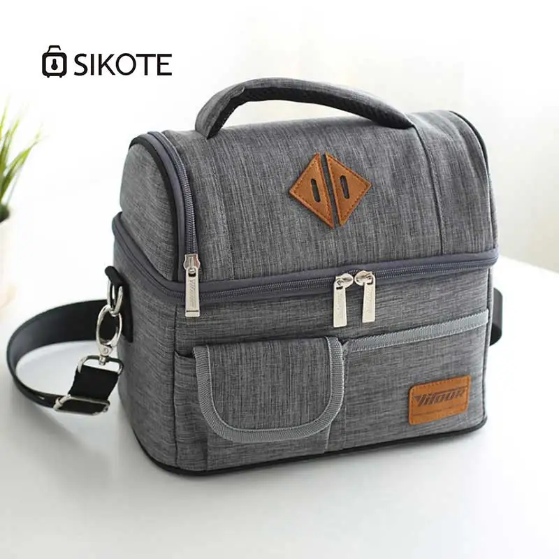 SIKOTE холст Портативная сумка для еды герметичная коробка для завтрака для пикника сумка-холодильник сумки для студенток женщин сумки для ланча сладкий стиль