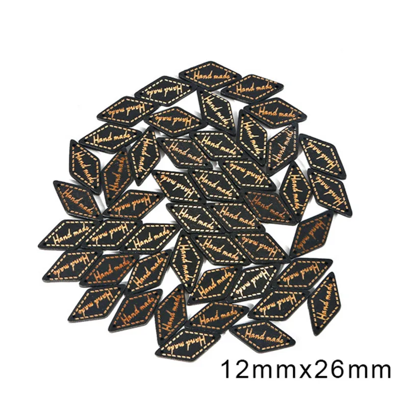 12x26mm 50 шт. Геометрическая деревянная пуговица "ручная работа" бирки деревянные Швейные аксессуары для одежды ручной работы Скрапбукинг Ремесло DIY - Цвет: 12x26mm