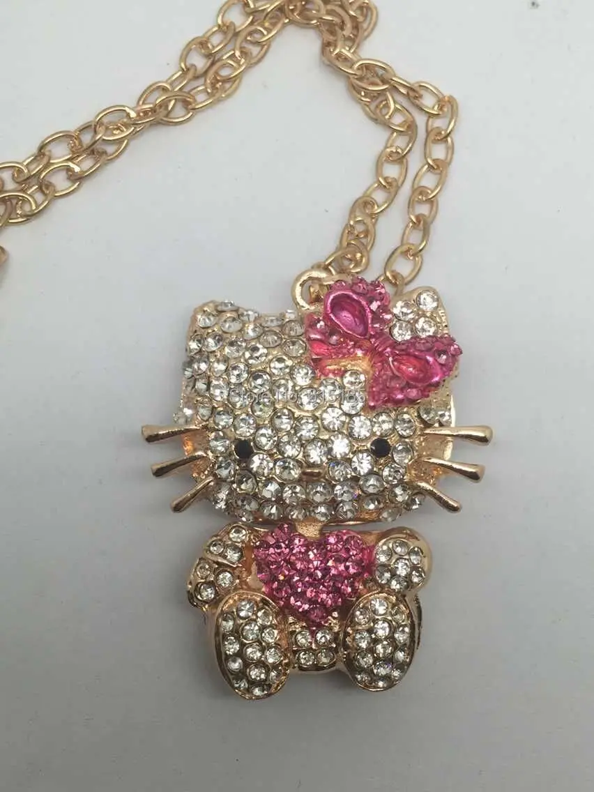 Бесплатная Доставка hello kitty оптом ожерелье дешево в розовом бесплатно ювелирного